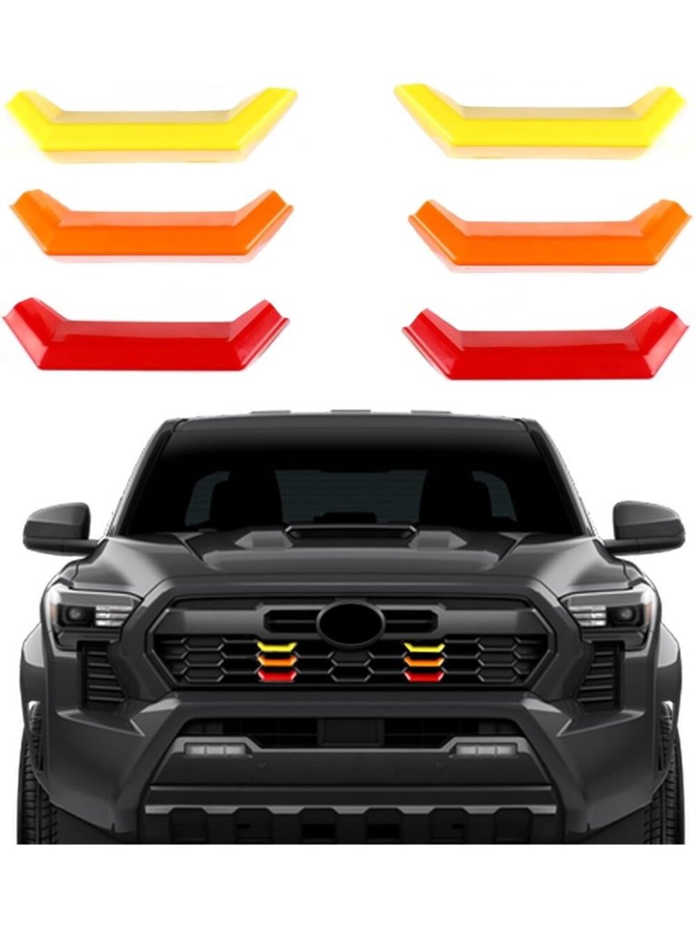 Colorful Grille Badge Emblem for Toyota Tacoma 2024-2025 | 3-Piece Exterior